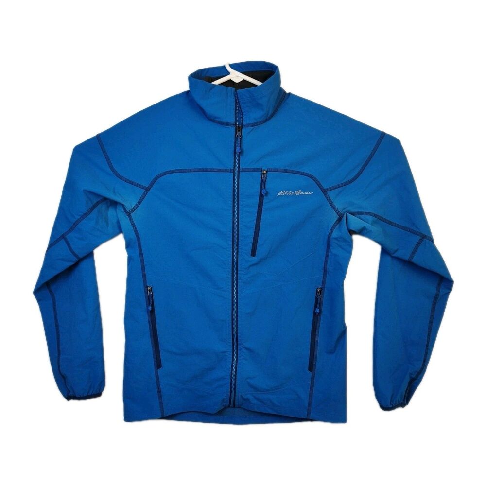LOT OF 2 - Eddie Bauer full-zip windbreaker jackets Men's S 1 red, 1 blue